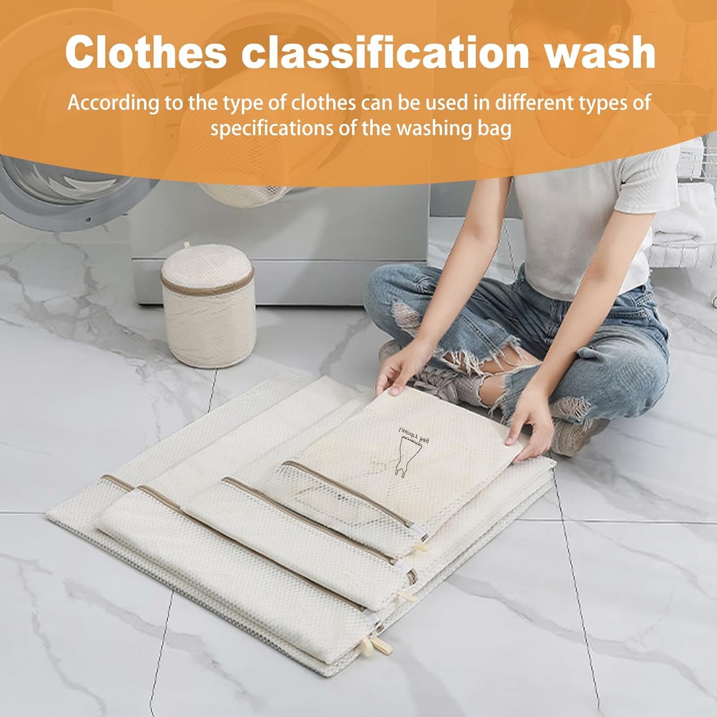 Mesh Laundry Wash Bags Set,7 Piece Set of Laundry Bags with Automatic Zipper, Suitable for Women's Underwear Bags, Women'S Shirts, Skirts, Stockings, Bras