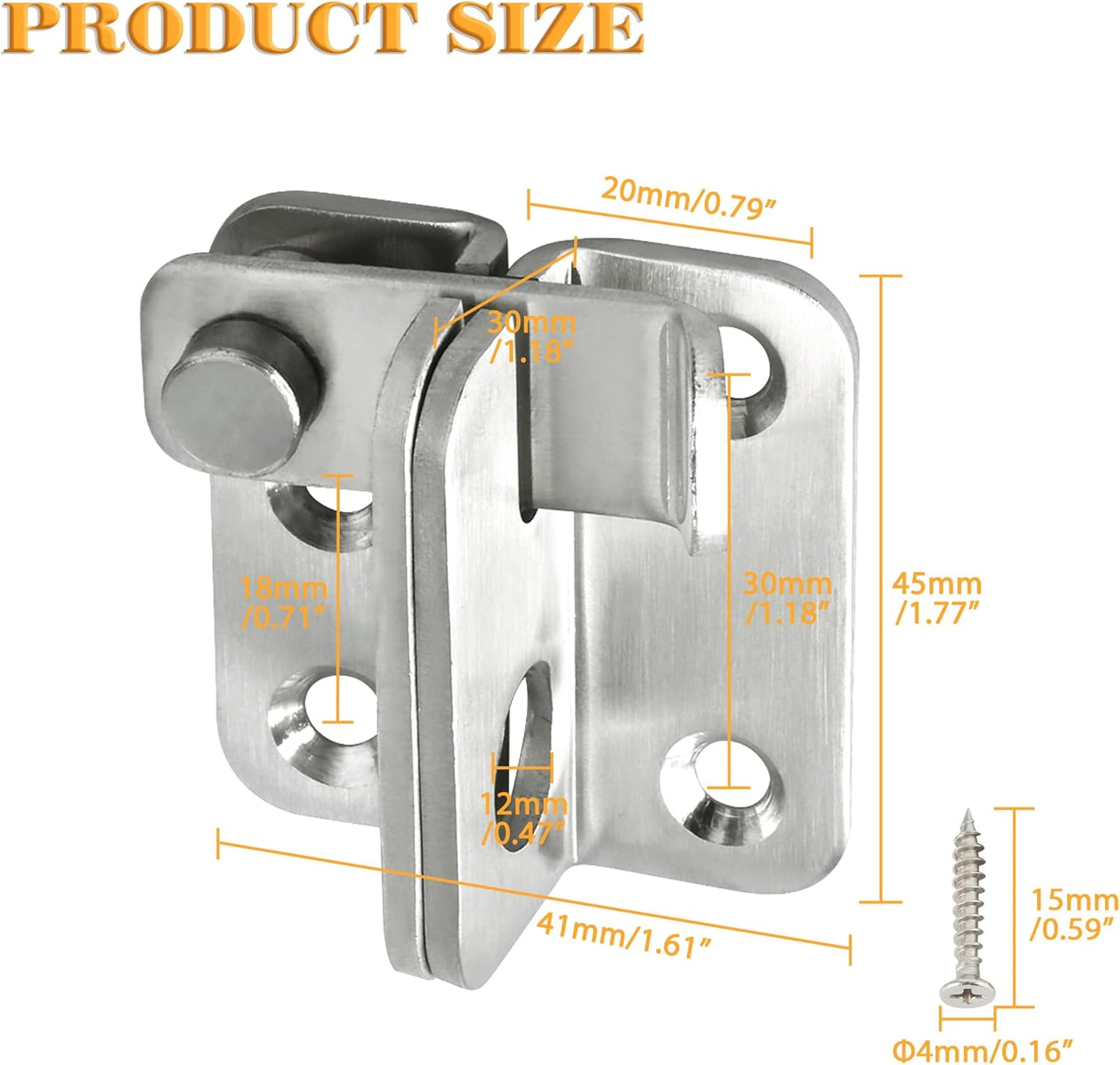 Alise Flip Latch Gate Latch,Shed Door Latch Barn Door Lock Shed Lock Shed Latch,Stainless Steel Locking Latches for Shed Barn Fence Chicken Dog Cage Window Cabinet Backyard Garage,Brushed,S-Size