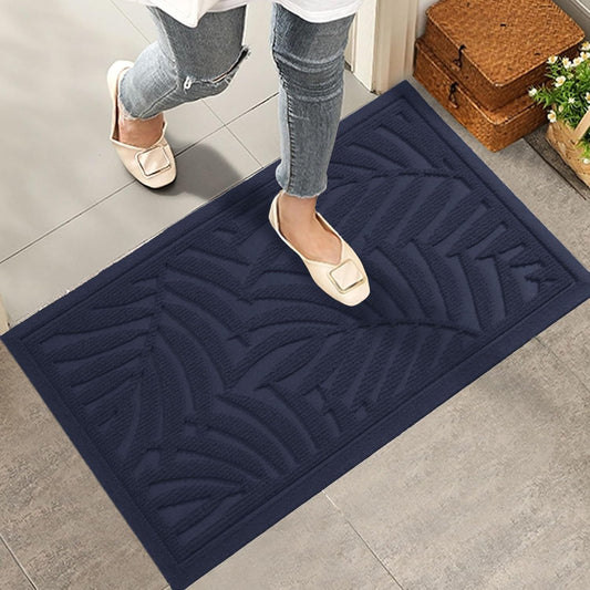 Front Door Mat, Absorbent Resist Dirt Welcome Door Mat Indoor Outdoor, Waterproof Doormat, Sturdy Non Slip Backing, Fade Resistant, Low Profile Entry Mat for Entryway, 36×24, Blue