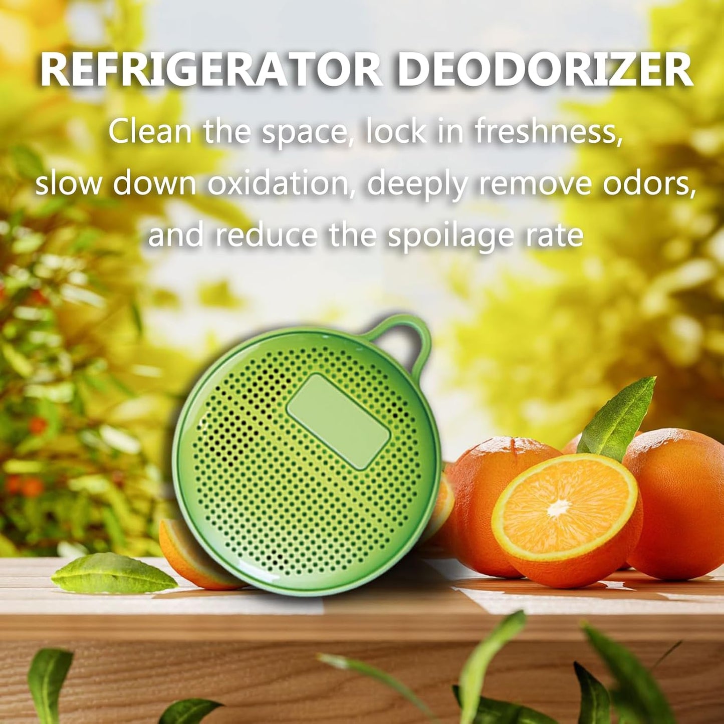 Refrigerator Deodorizer, Fridge Odor Absorber, Mini USB Rechargeable Ozone Odor Eliminator, Reusable for Fridge, Car, Closet, Wardrobe (Green)