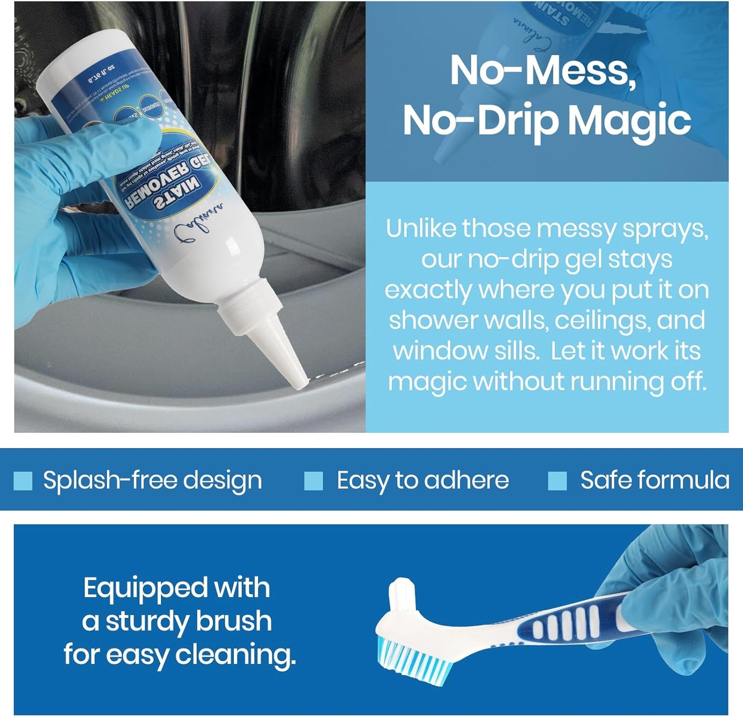 Laundry Refresh Kit, 30 Washing Machine Cleaner Tablets, 6.76 fl. oz Stain Remover Gel, Cleaning Brush, Tackles Pet Odors & Stains on Grout/Caulk, Family & Pet Safe, 12-Month Supply