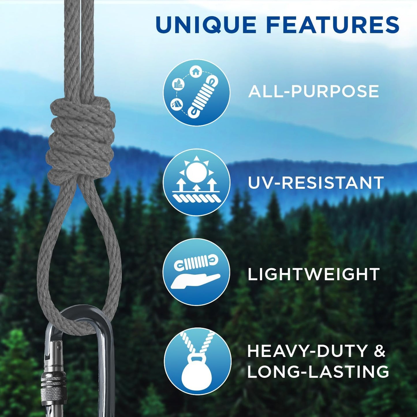 TECEUM Cotton Rope 3/16” (5 mm) – 100 FT – Strong All-Purpose Braided Rope – Natural Cotton – for Crafting, Сamping, Clothes Line, DIY, Indoor & Outdoor Use – Gray