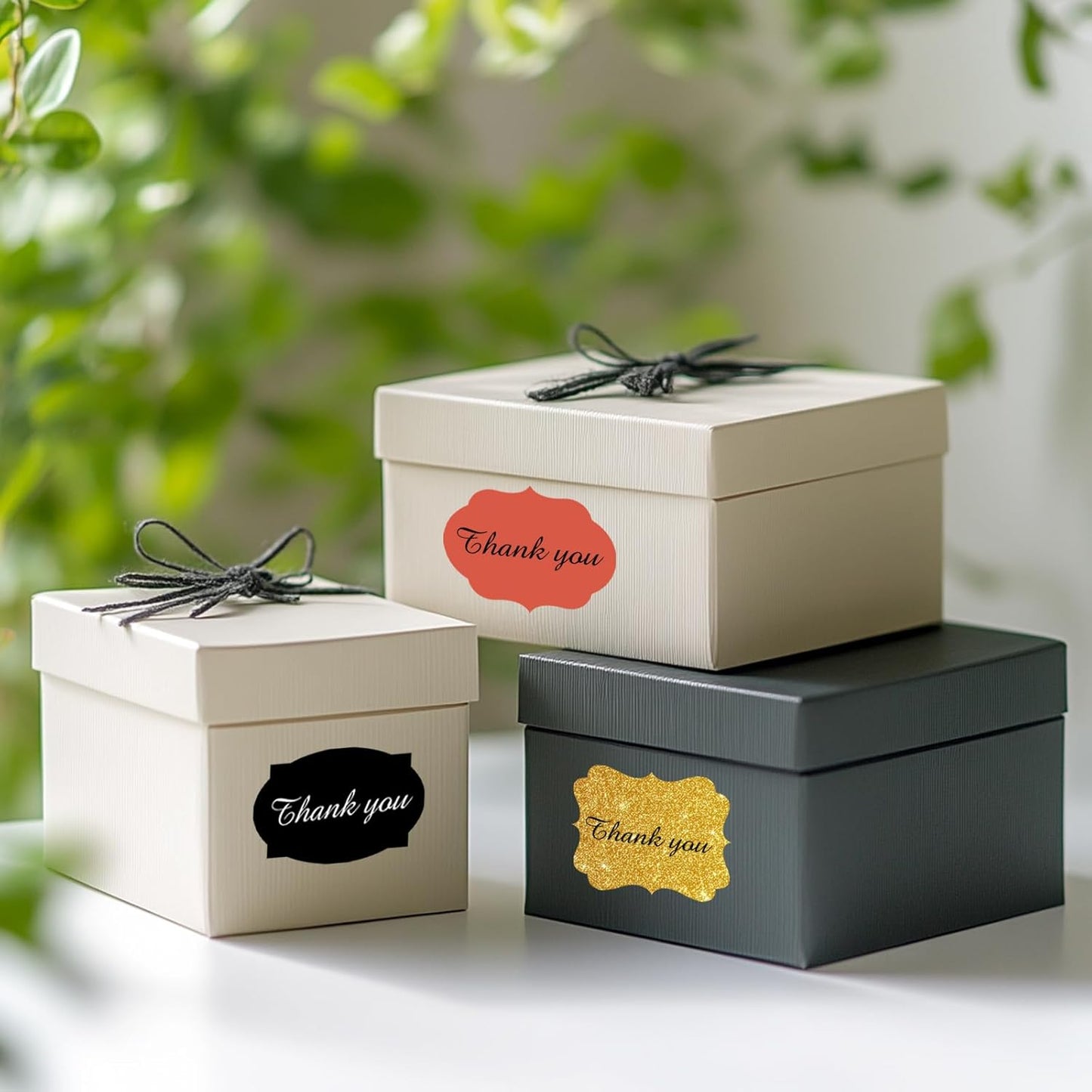 350 PCS Gift Tags Stickers Name Labels Stickers,2" x 1.2" Fancy Shape Stickers Self-Adhesive Handmade Bottle All-Purpose Jar Labels for Presents Cosmetic Decoration Jars Food Craft (Black)