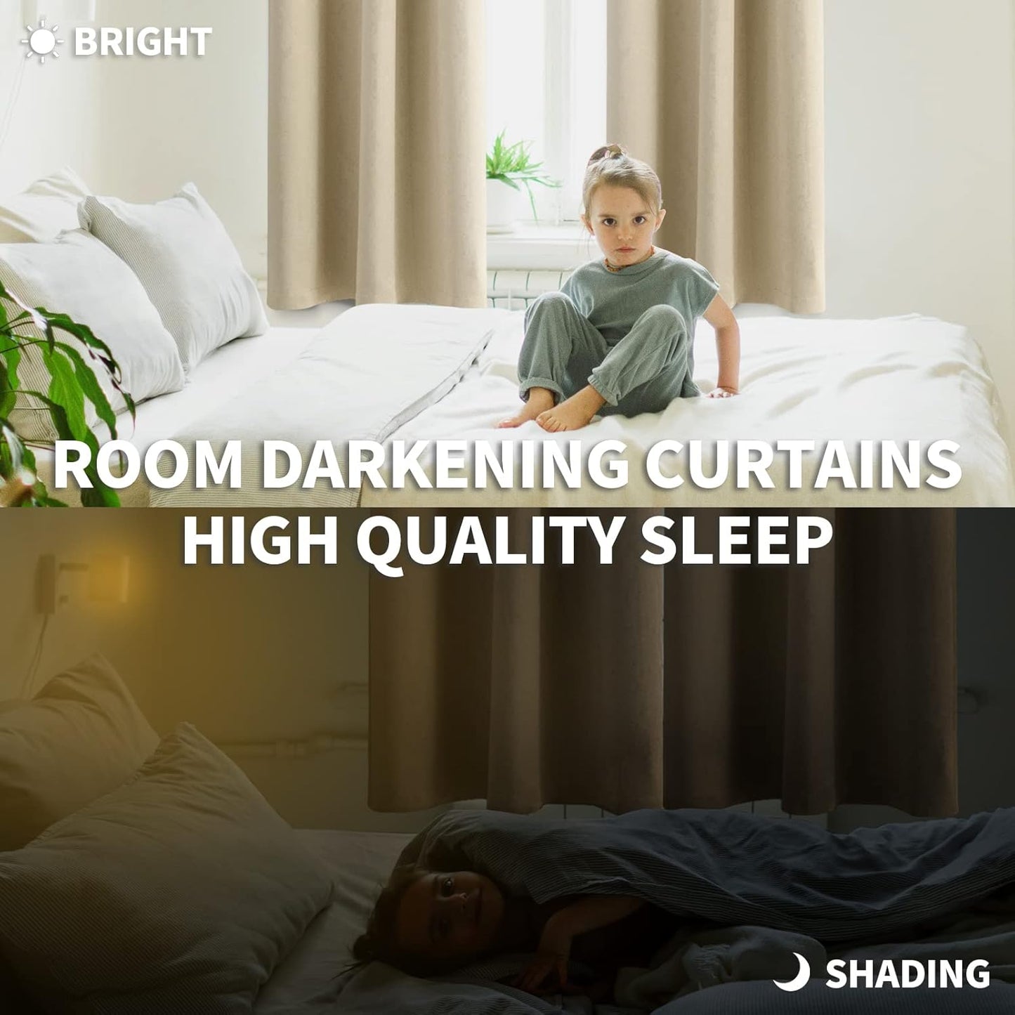 BGment Beige Blackout Curtains 36 Inches Length for Kitchen Cafe Window - Short Thermal Insulated Drapes Darkening Privacy with Rod Pocket for RV Bathroom Small Window, 2 Panels, 42 x 36 Inch