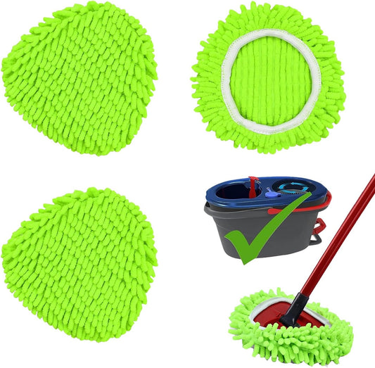 Mop Heads Replacements Compatible with Ocedar RinseClean 2-Tank System 3 Pack Spin Mops Refill Microfiber Chenille for O Cedar Dry Wet Cleaning All Hard-surfaced Floors Machine Washable