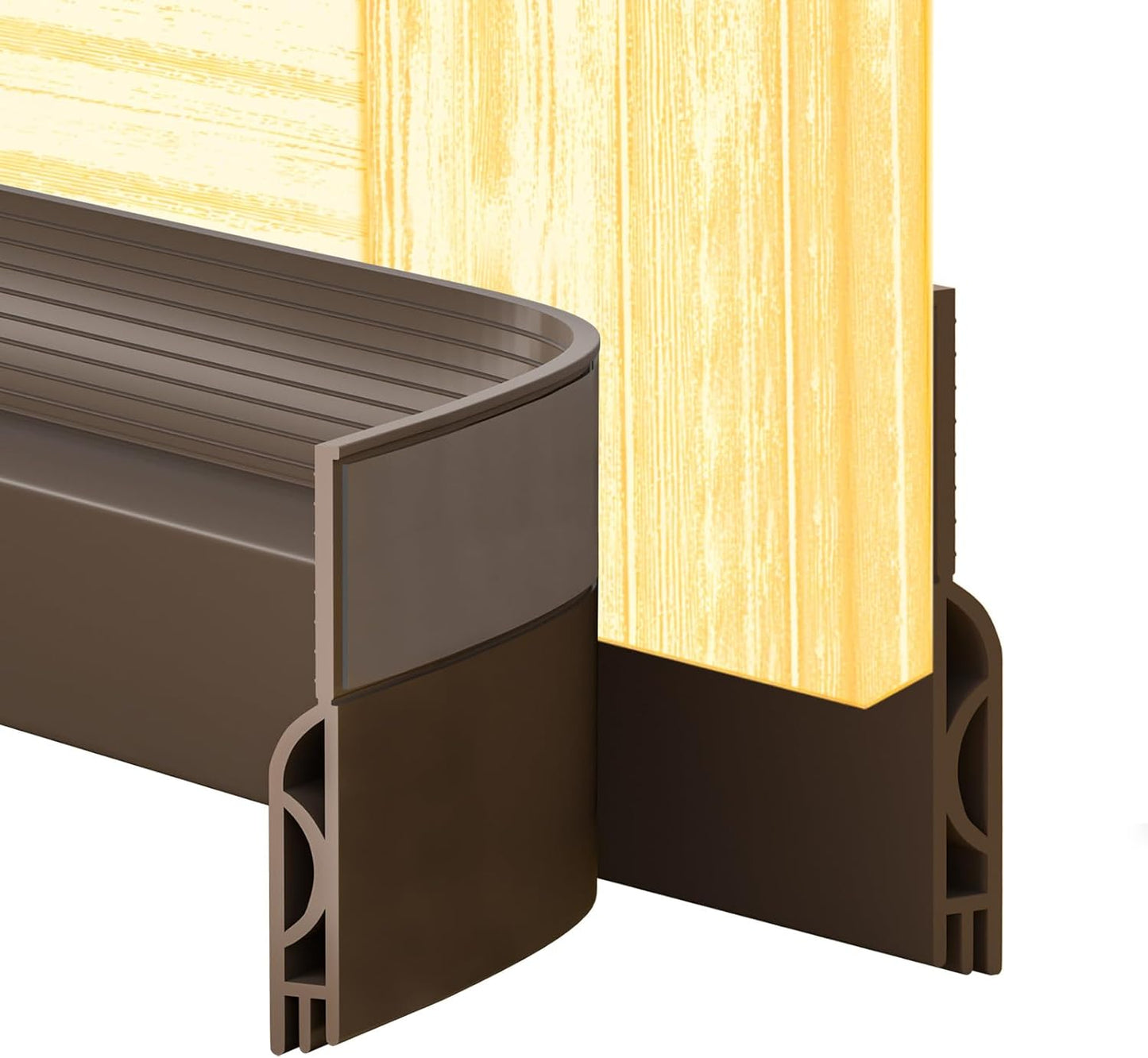 Door Draft Stopper,Door Sweep for Bottom of Doors,Weather Stripping Seal Draft Guard Blocker Noise Cold Air Insulation Soundproofing for Exterior Interior Home Improvement(Brown, 78")