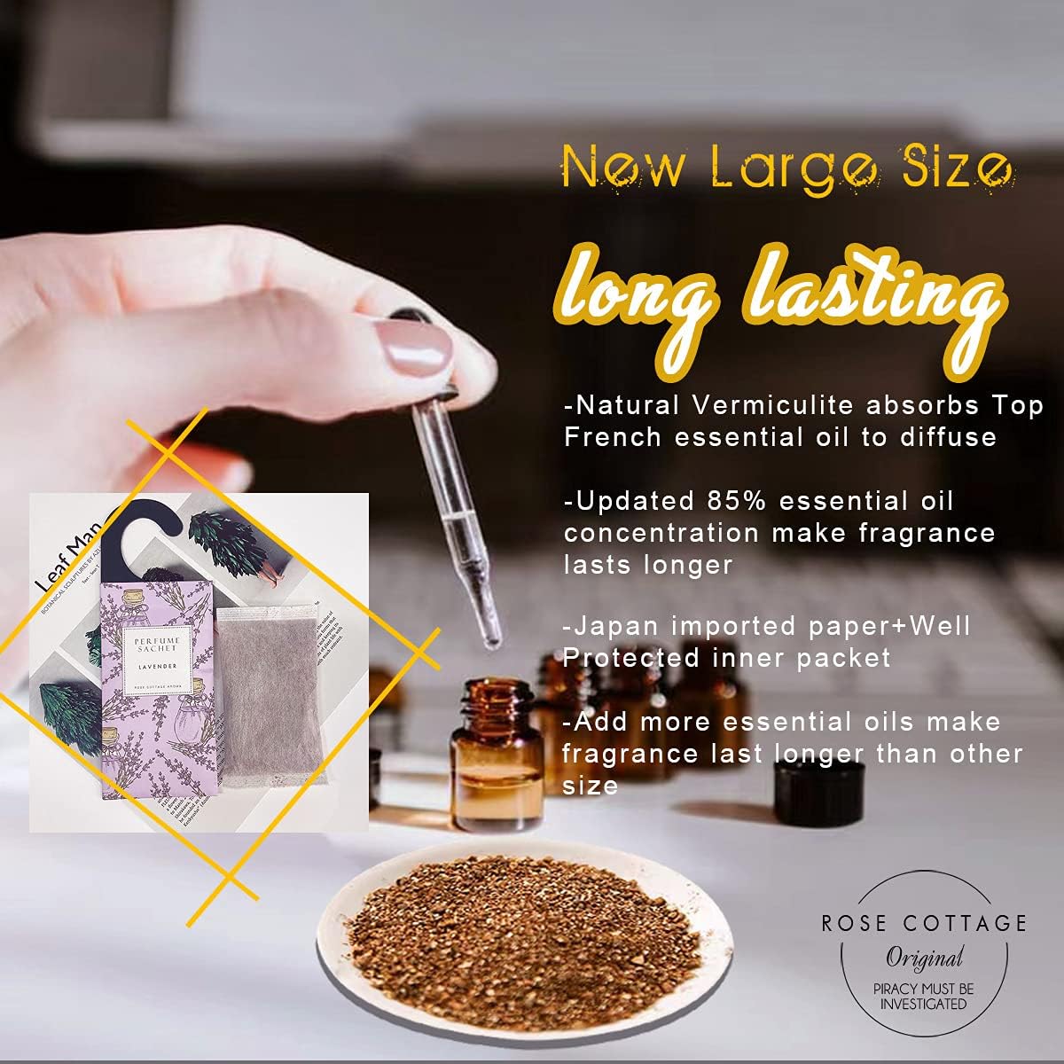 ROSE COTTAGE Large 12 Packs Flower Citrus Hanging Closet Air Freshener Scented Sachets Long Lasting Smell Goods