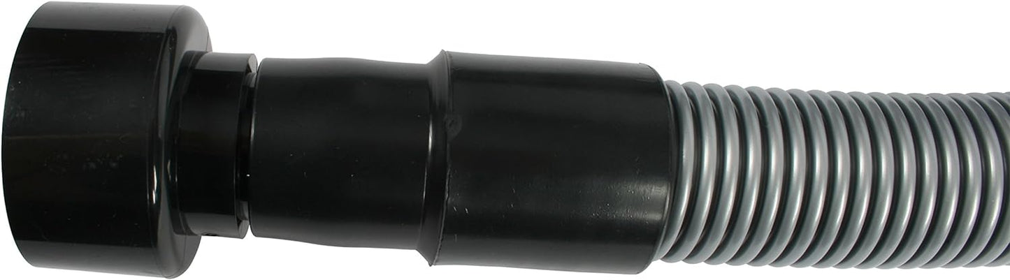 Cen-Tec Systems 50 Ft. Premium Shop Vacuum Extension Hose with 2 tank adapters and 1.25" curved end, Silver