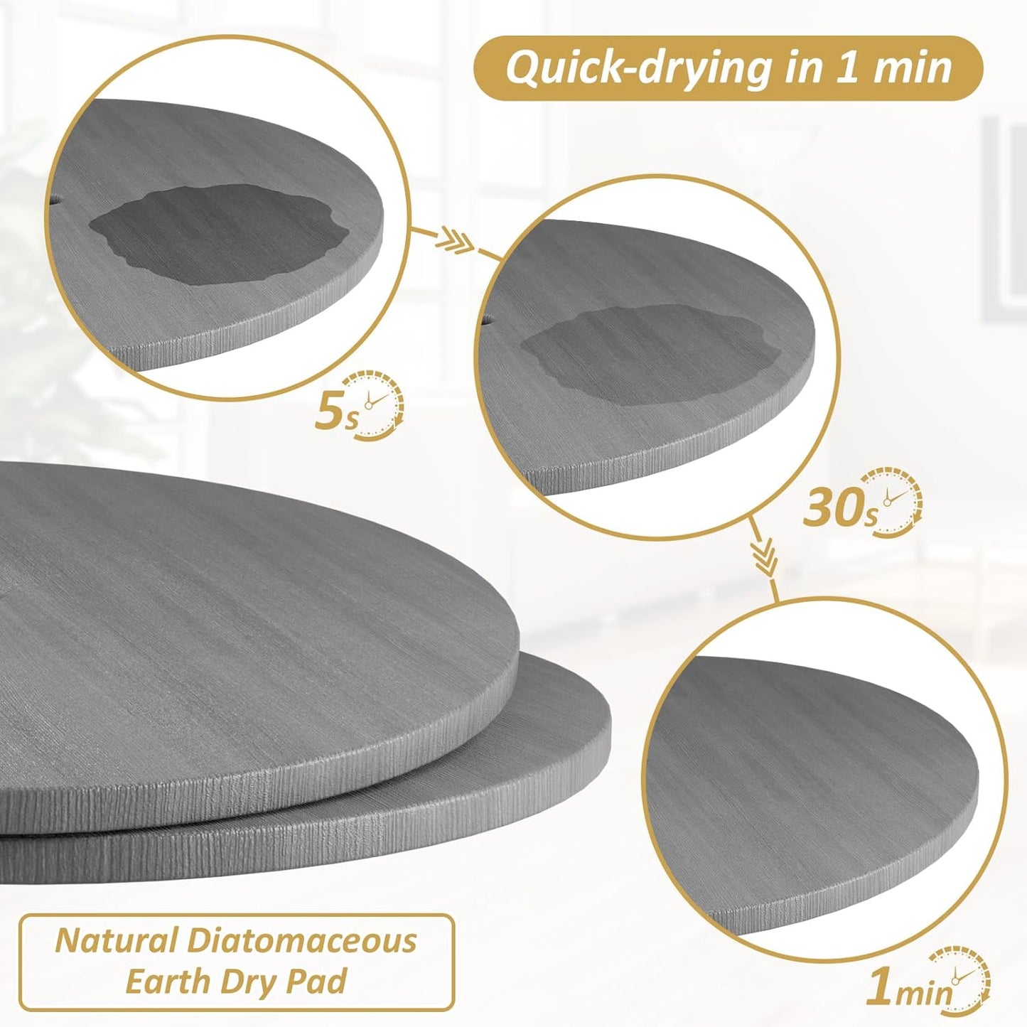 Rotating Utensil Holder for Kitchen - Silverware Caddy Fast-Drying Flatware Organizer 4 Compartment Large Cutlery Holder Utensils Caddy with Handle For Kitchen Countertop Party Picnic Table Silver