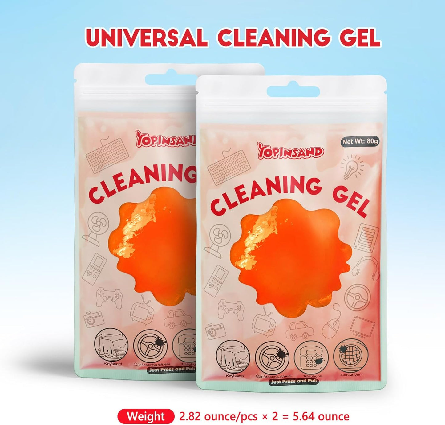 Car Cleaning Gel, 2 Pack Car Cleaning Putty, Universal Auto Deatiling Tools, Reusable Interior Cleaner for Car Keyboard Air Vent, Car Slime Cleaner Dust Cleaning Gel