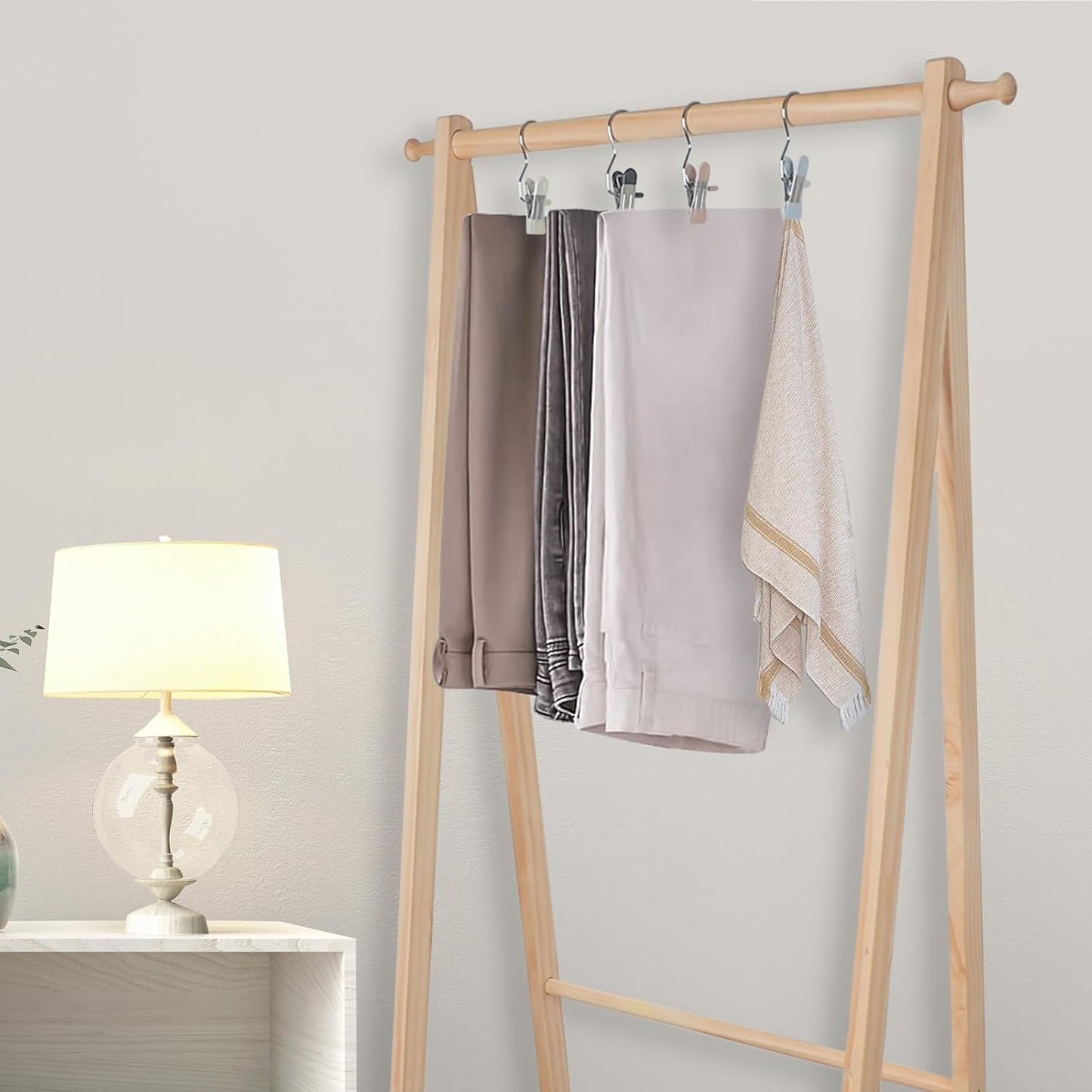 15/30/50Pcs Upgrade Double Head Clamp Dipped Clothespin for Laundry Hooks with Clips, Boot Holder, Hanging Clips, Portable Multifunctional Hangers Single Clip Space Saving for Jeans, Hats (50, Blue)