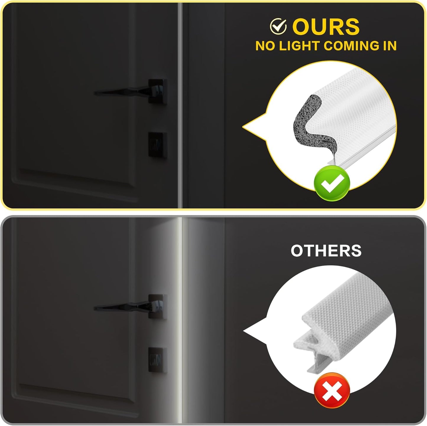 Weather Stripping Door Seal Strip - Soundproof Q-Shaped Foam for Exterior Door Frame, Large Gap Seal, Noise Cancelling, Easy to Install (White, 40FT)