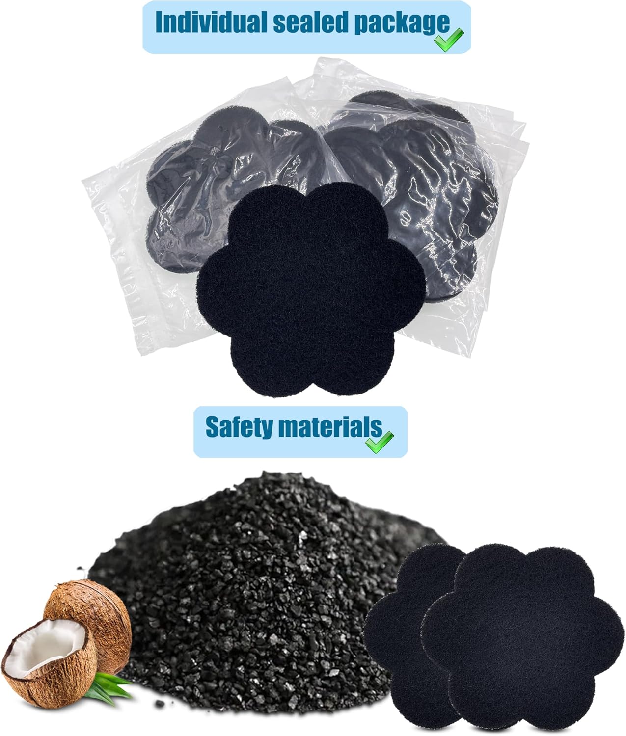 12-Pack Universal Trash Can Odor Absorbing Filters, Activated Charcoal Deodorizer for Trash Cans, Compost Buckets, Countertop and Recycle Bins (Flower)