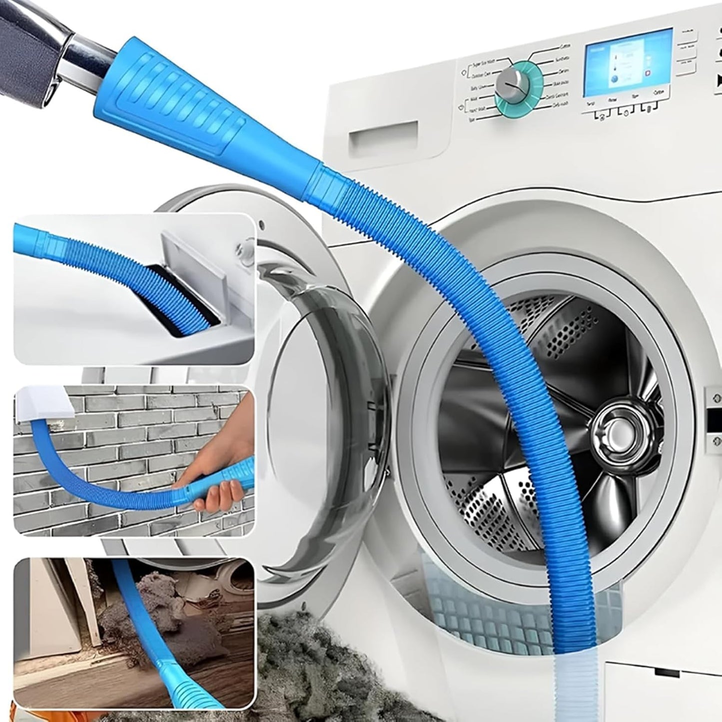 Universal Dryer Vent Cleaner Kit Compatible with All Vacuum Cleaner Include Vacuum Hose Attachment Accessories Brush Lint Brush,Dryer Vent Vacuum Hose with Gloves