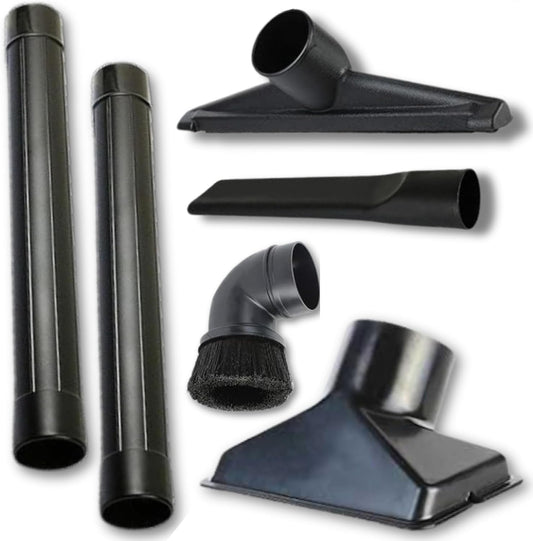 2 1/2 inch Attachments & Accessories 2.5 Wet Dry Vac - Extension Wands, Floor Brush, Dust Brush, Crevice Tool, Utility Nozzle, Compatible with Shop Vac - 6-Pack Attachments