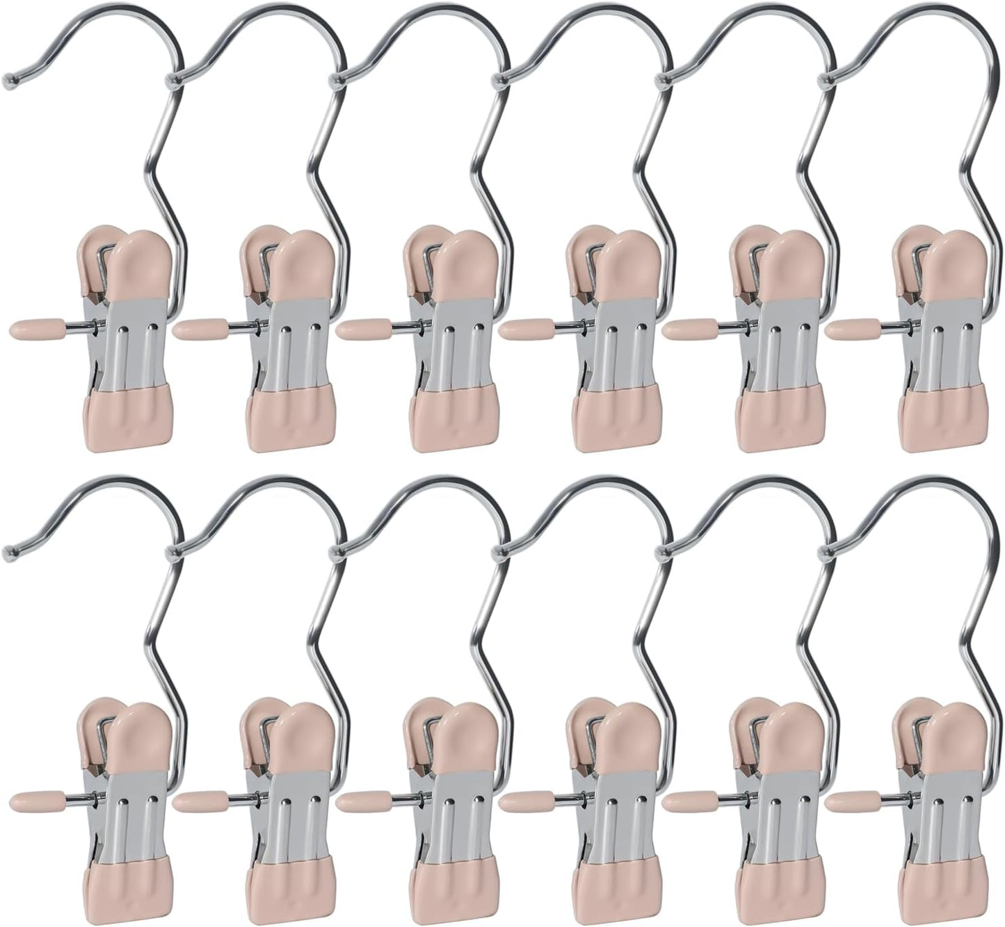 15/30Pcs Upgrade Double Head Clamp Dipped Clothespin for Laundry Hooks with Clips, Boot Holder, Hanging Clips, Portable Multifunctional Hangers Single Clip Space Saving for Jeans, Hats (30, Pink)