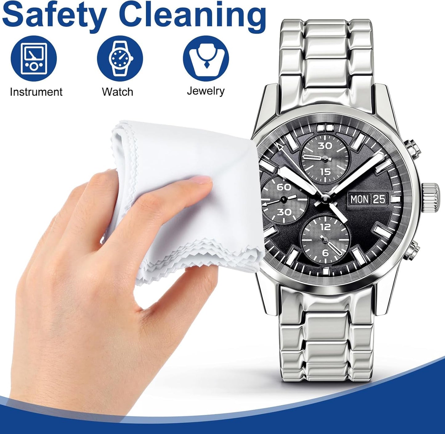 Frienda 12 Pack Large Microfiber Glass Cleaning Cloths 12 x 12 Inch Oversized Eyeglass Sunglasses Cleaning Cloths for Electronics Glasses Screens and Lenses(White)