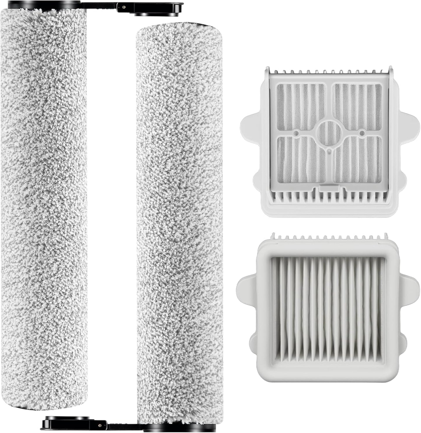 Replacement Roller Brushes & HEPA Filters Compatible with Roborock F25 / F25 ALT Handheld Wireless Vacuum Cleaner - Compatible Accessory Set, 2 Roller Brush and 2 Filters