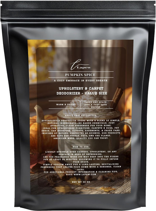 Pumpkin Spice Carpet Freshener Powder Value Size 36 oz | Powerful Odor Eliminator for Home | Upholstery Deodorizer | Carpet Deodorizer | Pet Urine | Cat Litter Box