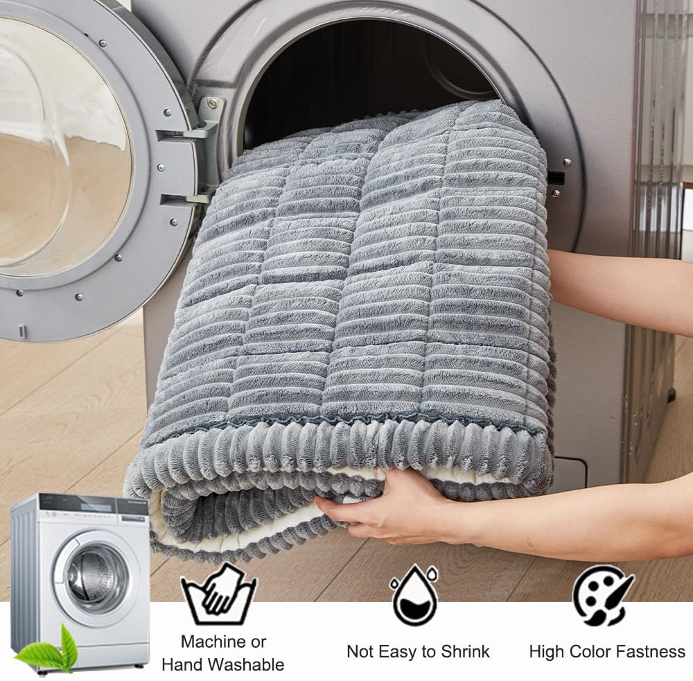 Couch Cover for Dogs Washable, Fuzzy Pet Couch Covers for 3 Cushion Sofa Pet Friendly, Non Slip Sofa Cover (Blue-Grey, 27.6" x 59"/70 x 150cm)