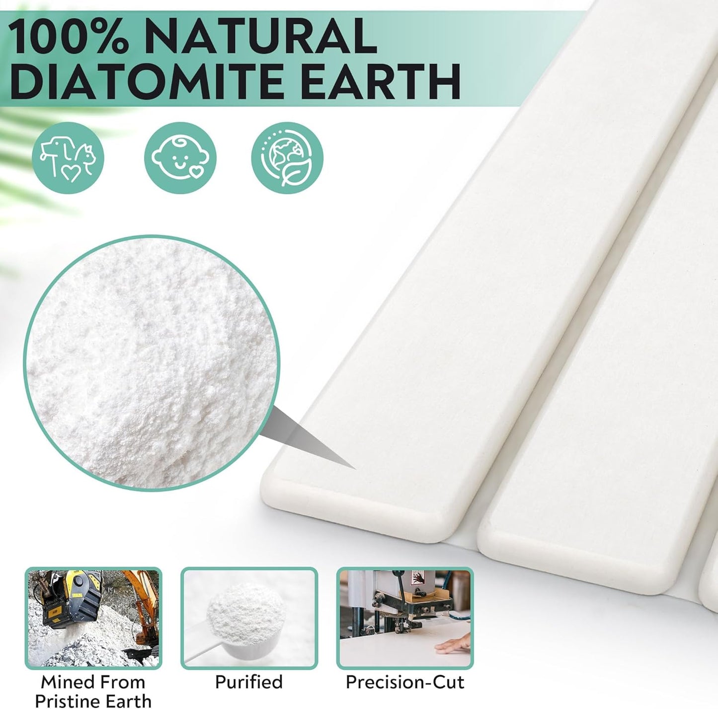 Large Stone Drying Mat for Kitchen Counter, 24x16 Foldable Self Stone Dish Drying Mat, Absorbent Food Grade Diatomaceous Earth Dish Dry Mats for Sink Bathtub