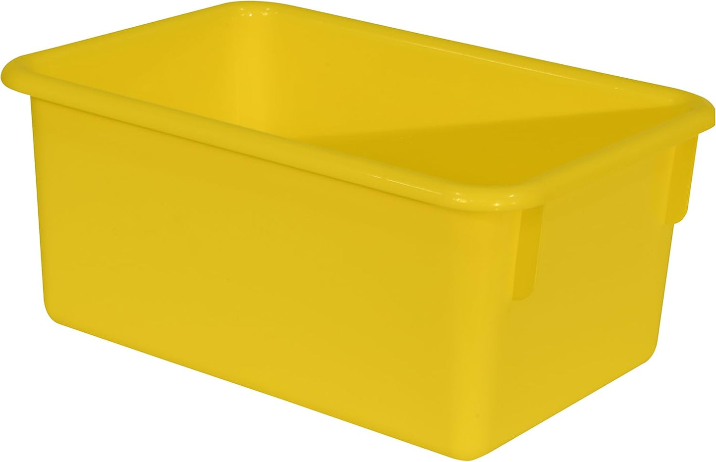 Wood Designs Cubby Storage Bin, Heavy Duty Plastic Containers for Kids Yellow Cubby Tray Set of 12