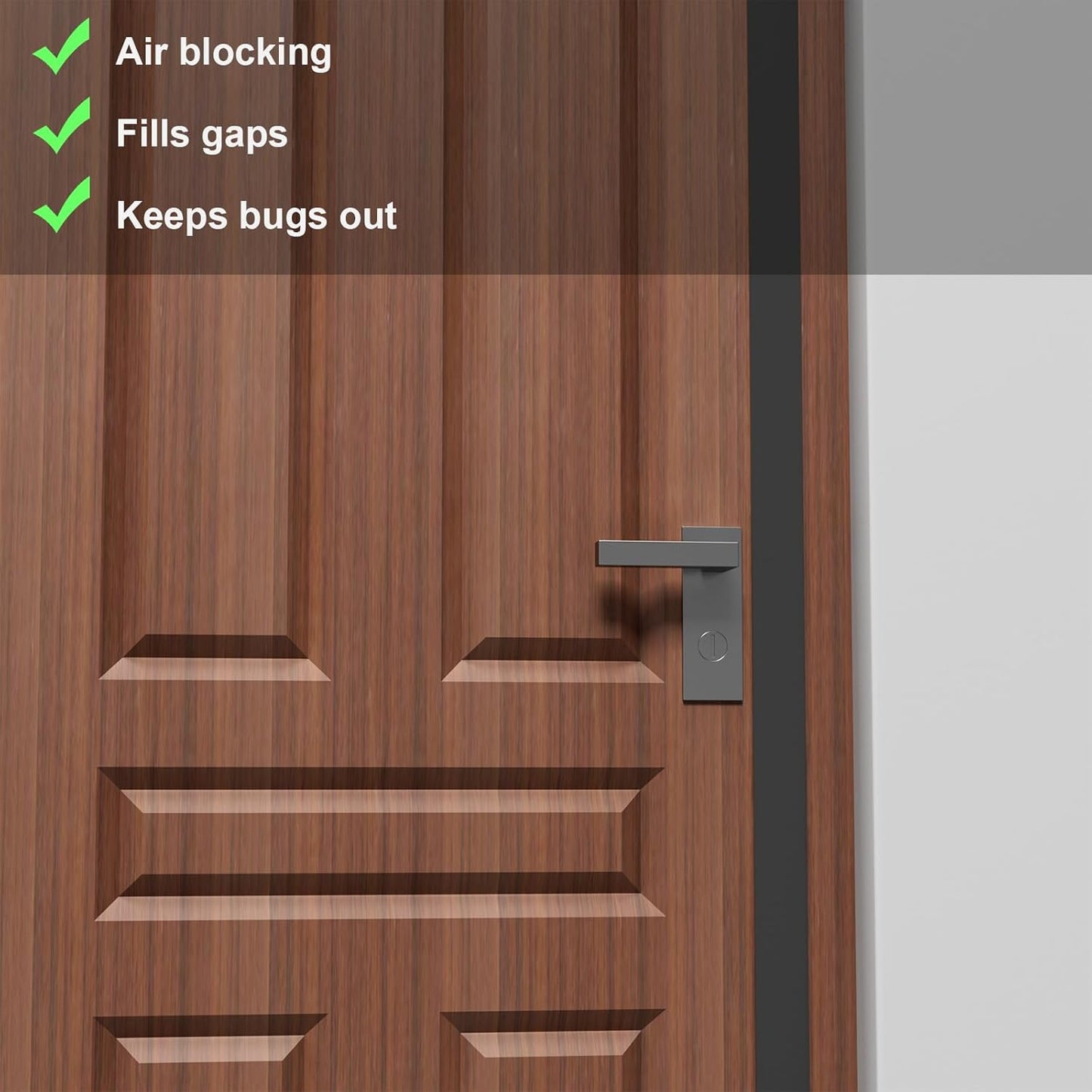 T-Shaped Door Draft Stopper, 1.37 in x 40 Ft Silicone Seal Strip for Windows Gaps, Weather Stripping Seal Stripg Shower Sweep, Black