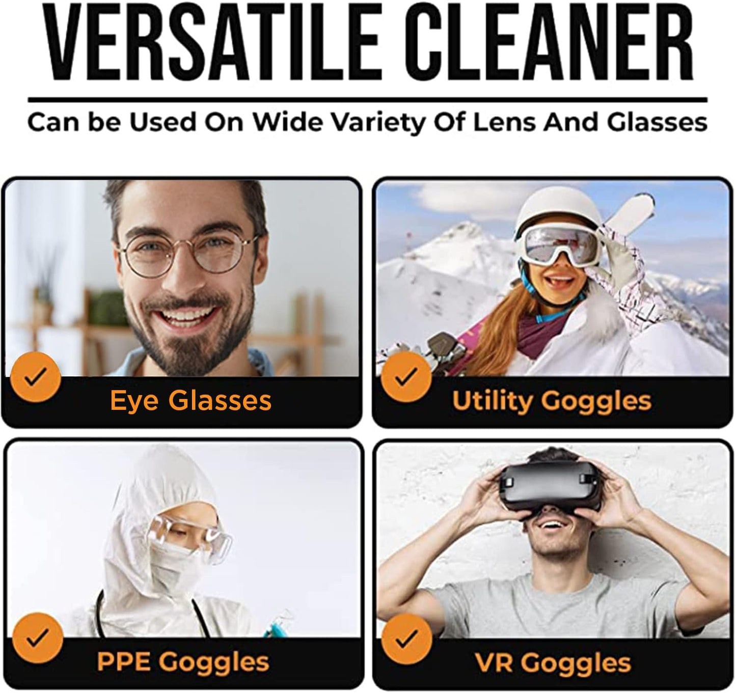 Care Touch Anti-Fog Wipes for Glasses - 100 Individually Wrapped Lenses Wipes