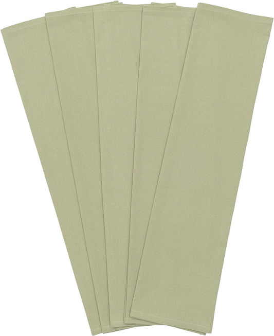 Sage Green Flour Sack Tea Towels - 100% Organic Cotton, 5 Pack, 27"x27", Highly Absorbent Dish Towels - Versatile Kitchen Towels for Baking - Customizable and Easy to Embroider (5 Pack - Sage Green)