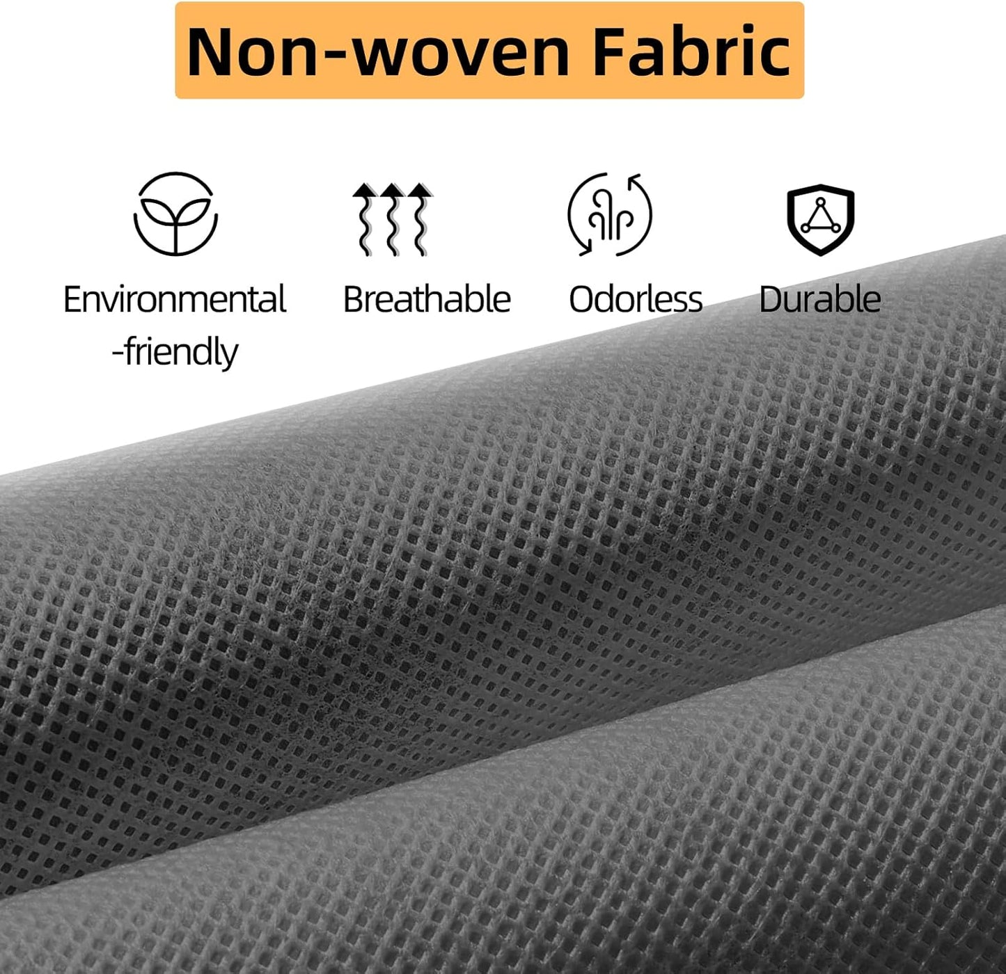 2 Packs Hanging Closet Organizer Stroage, 3-Shelf Hanging Shelves with Bamboo Inserts & Side Pocket, Grey