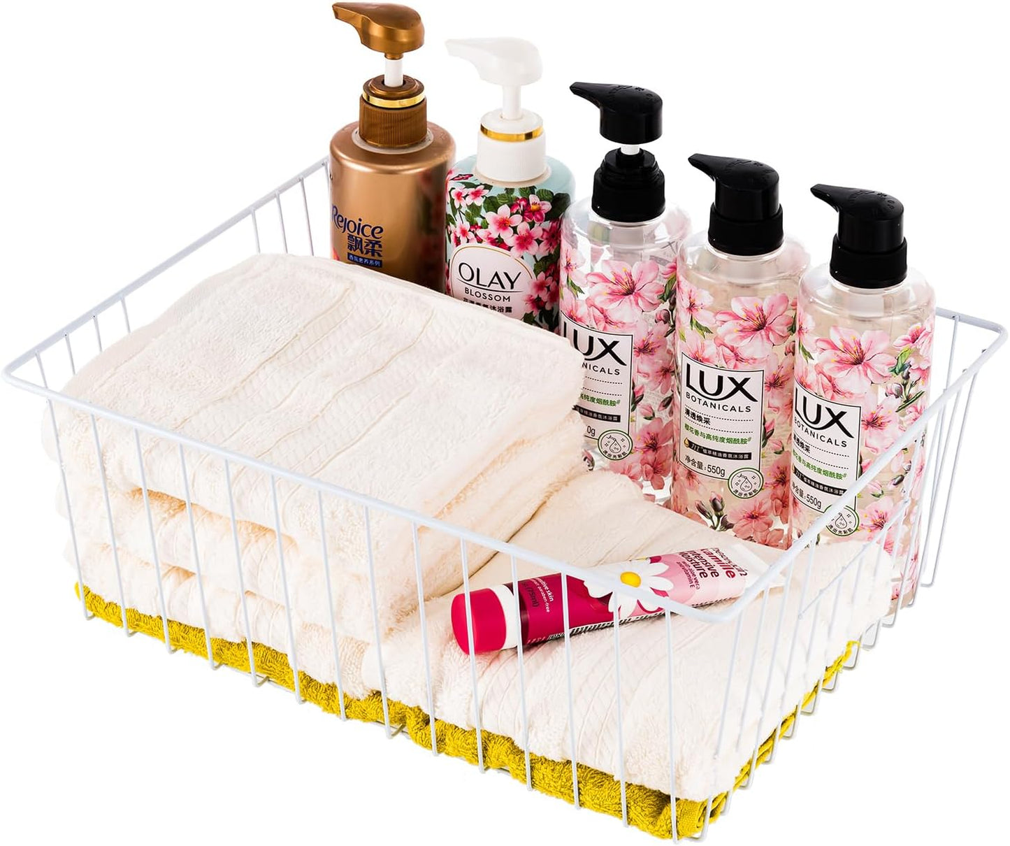 Upright Freezer Organizer Bins，Freezer Storage Baskets for 16, 17, 21 cu.ft Standup Freezer, Wire Storage Baskets with Built-in Handles, 6Pcs , White