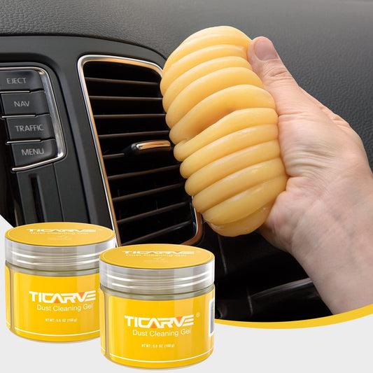 TICARVE 2Pack Cleaning Gel Car Putty Car Cleaning Putty Gel Auto Detailing Car Interior Cleaner Cleaning Kits Clean Slime Car Assecories Keyboard Cleaner Yellow (320g/11.2oz)
