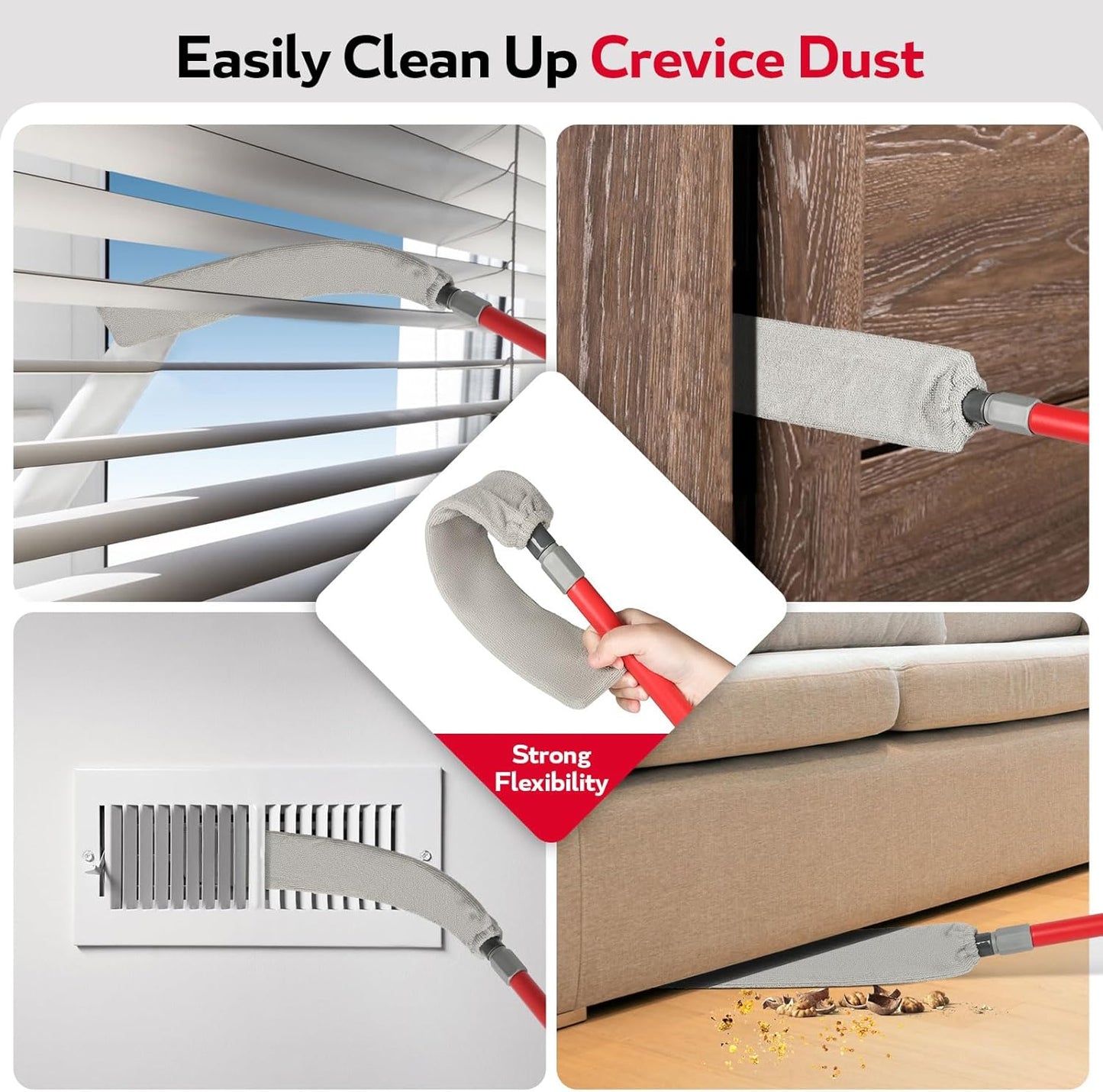 Ceiling Fan Cleaner Duster , 62.5‘’ Extendable Long Handle Ceiling Fan Blade Cleaning Tool, Reusable Chenille & Microfiber Mop Head for Dusting Ceiling Fan Baseboard Wall Floor,car wash mop