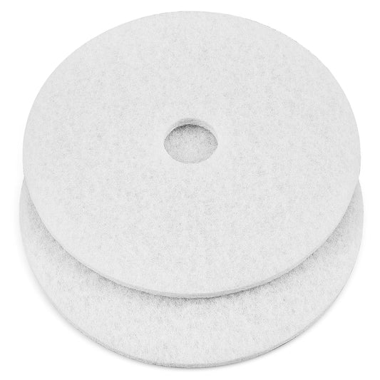 2 Pcs 12" White Scrubbing Pads Commercial Cleaning Orbiter Pads-Maintenance Non Woven for Floor Buffer Machine
