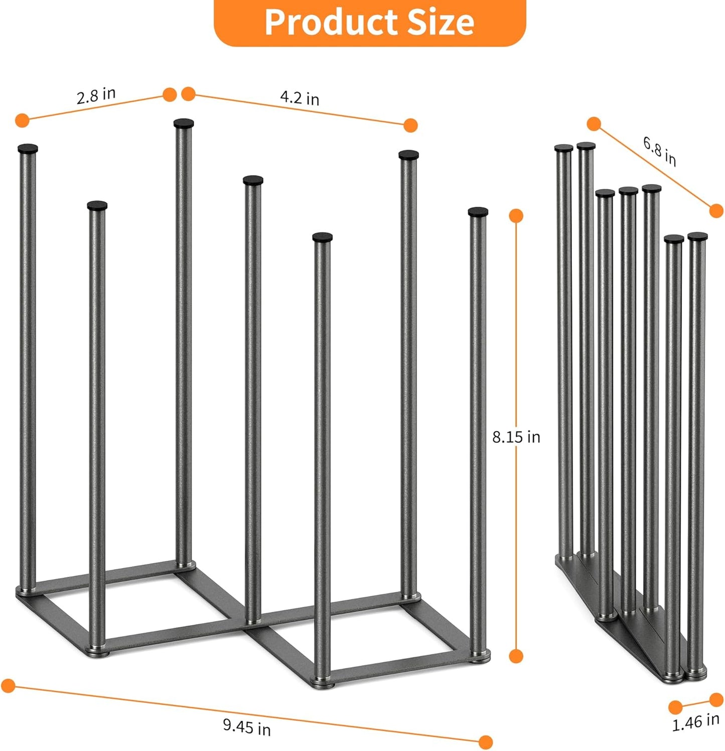 Foldable Bottle Drying Rack, Baby Bottle Drying Rack, Collapsible Cup Draining Holder, Retractable Reusable Storage Bag Dryer with Non-Slip Bottom - Stainless Steels (Starlight Gray)