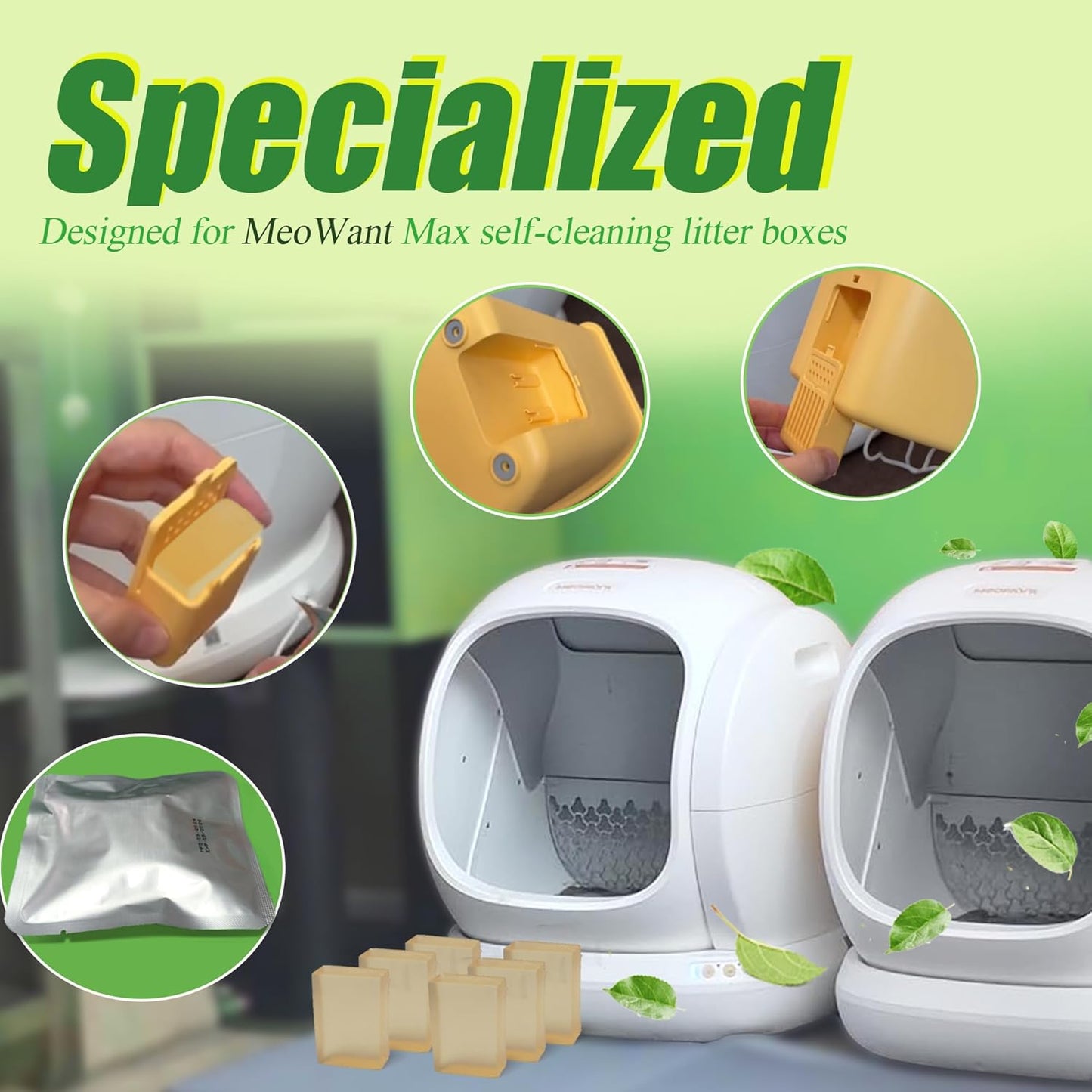 Odor Remover Compatible with MeoWant Self-Cleaning Cat Litter Box, Cat Toilet Odor Control Deodorant Gel for MeoWant Automatic Litter Box, Litter Deodorizer