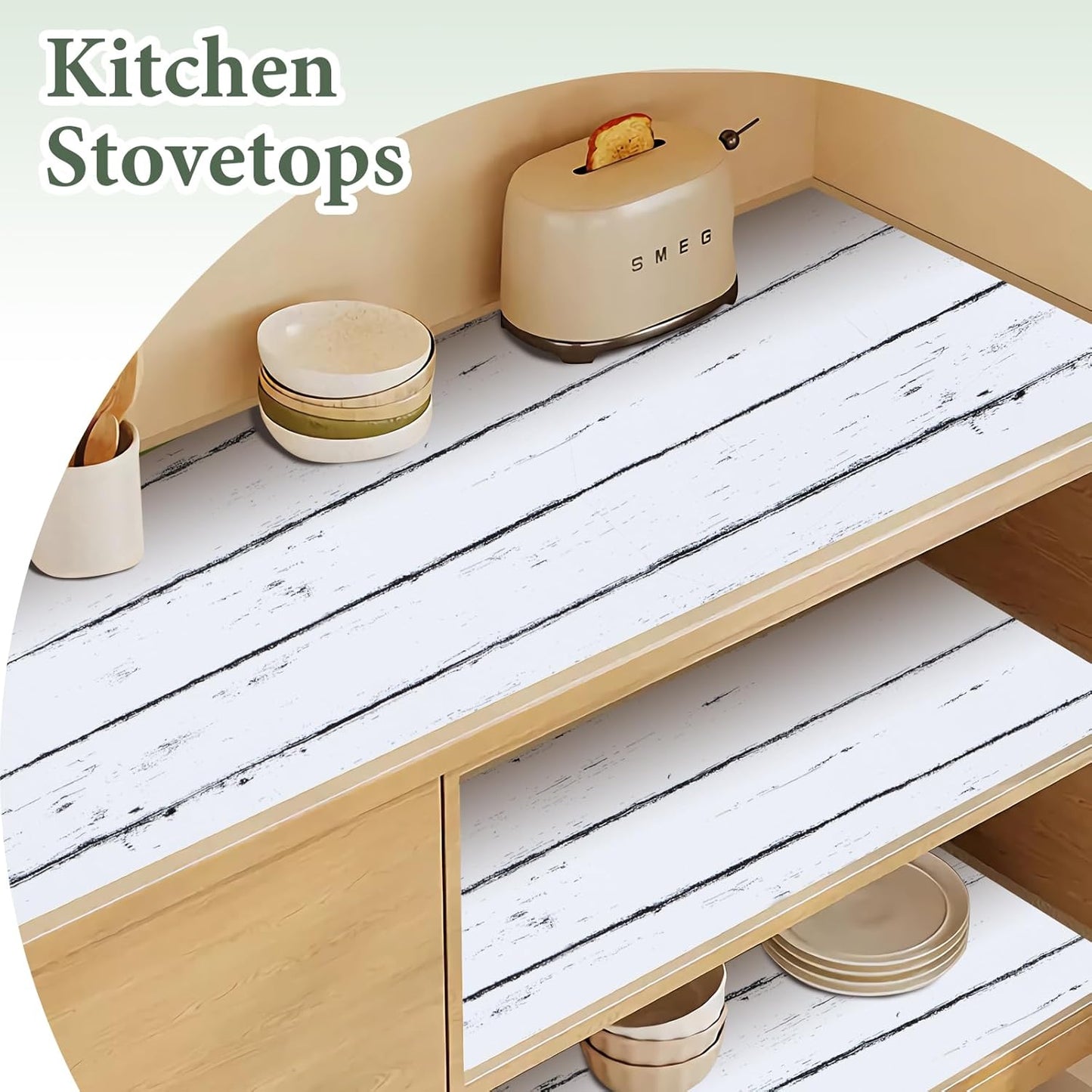 Shelf Liner for Kitchen Cabinets Non Adhesive Drawer Liner 17in x 20FT White Grain Non-Slip Thickened Shelf Liner Paper Strong Easy to Clean for Tool Box Refrigerator with Knife and Tape Measure