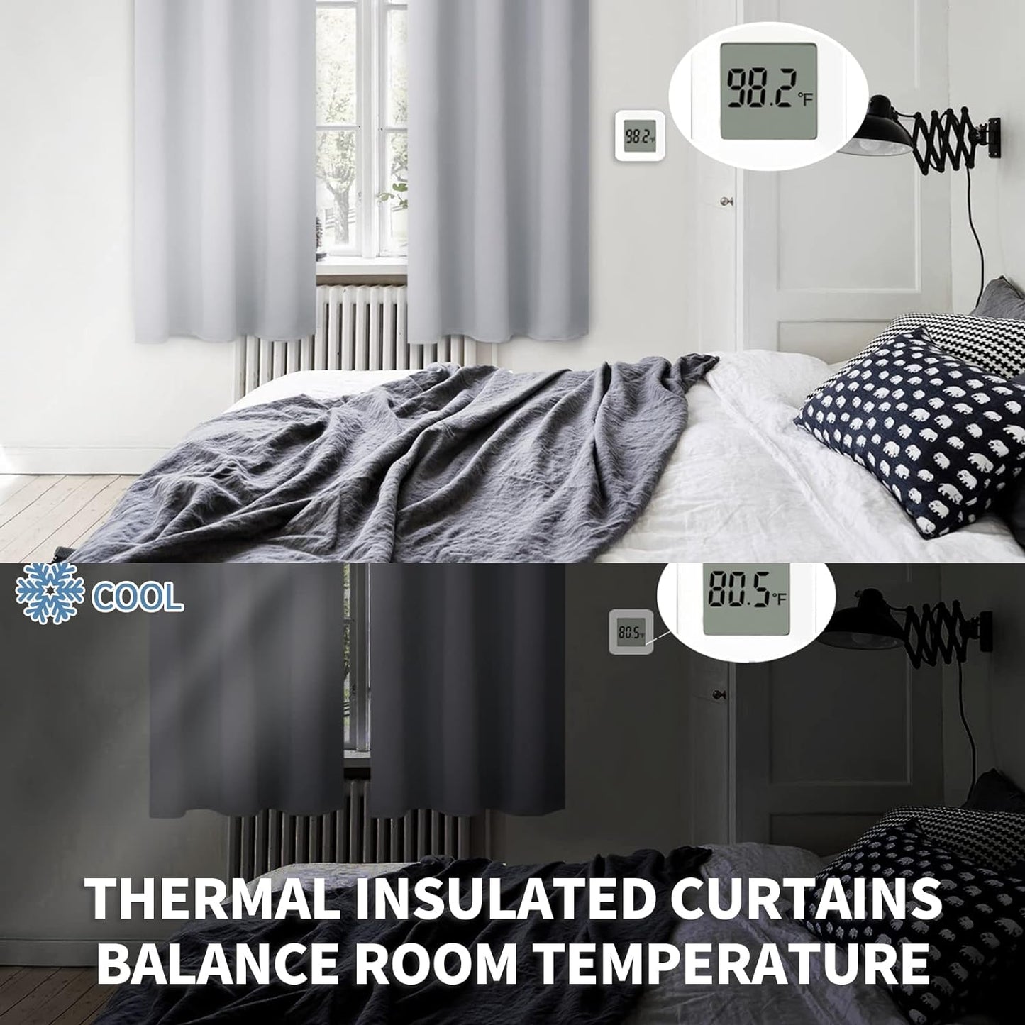 BGment Light Grey Short Curtains 36 Inches Length for Kithchen Window Over Sink - Small Half Window Drapes with Rod Pocket Darkening Privacy for Cafe Front Door Bathroom, 2 Panels, 29 x 36 Inch