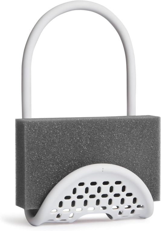 Umbra Sling Flexible Sink Caddy, Non-Slip – Holds Sponge, Scrubbing Brush or Dishrag, White