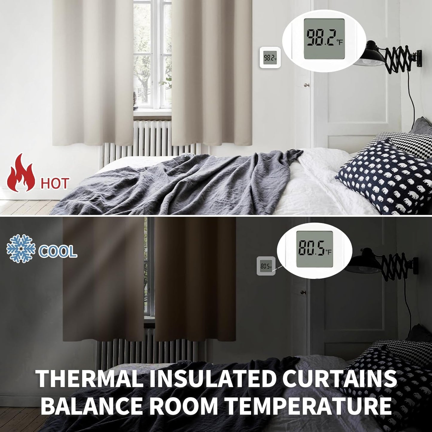 BGment Rod Pocket Blackout Curtains for Bedroom - Thermal Insulated Room Darkening Curtain for Living Room, Light Camel, 52 x 63 Inch, 2 Panels