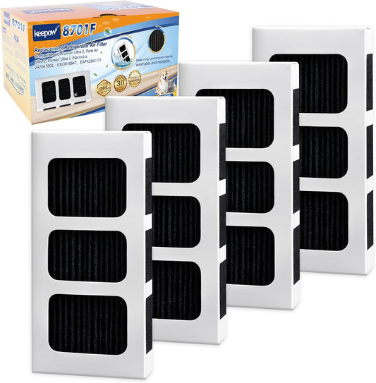 KEEPOW Paultra2 Refrigerator Air Filter Compatible with Frigidaire Pureair Ultra 2, Pure Air Ultra 2, Pureair Ultra ii, Electrolux 242047805, 5303918847, EAP12364179 (4 Pack)