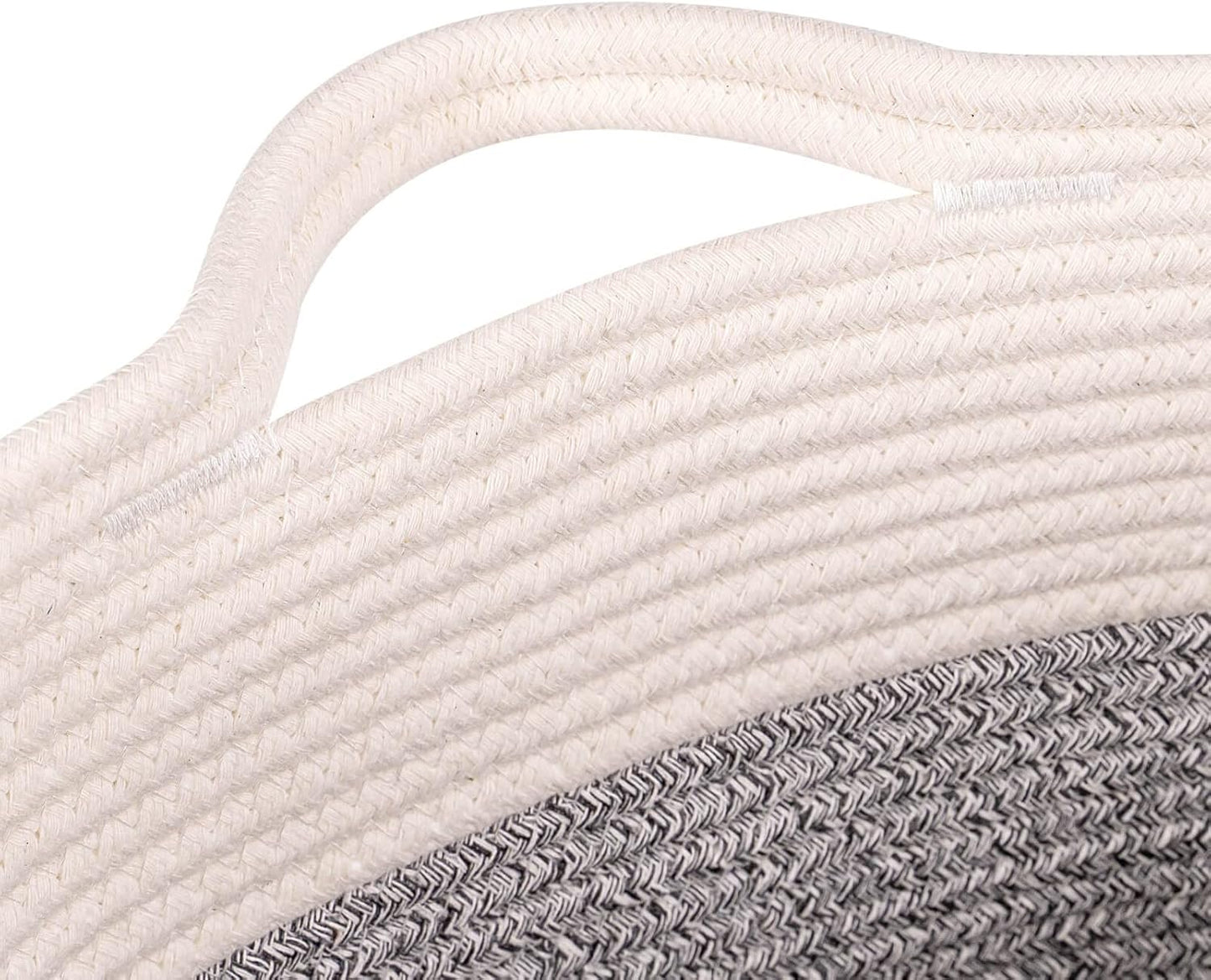 Medium and Large Woven Basket//With Handle, Used for Toys and Fabric Storage Basket used for Storing xl Storage Box, Decorative Storage Box Room 2pack (14L12H Silver Gray, 14L*10W*12H)