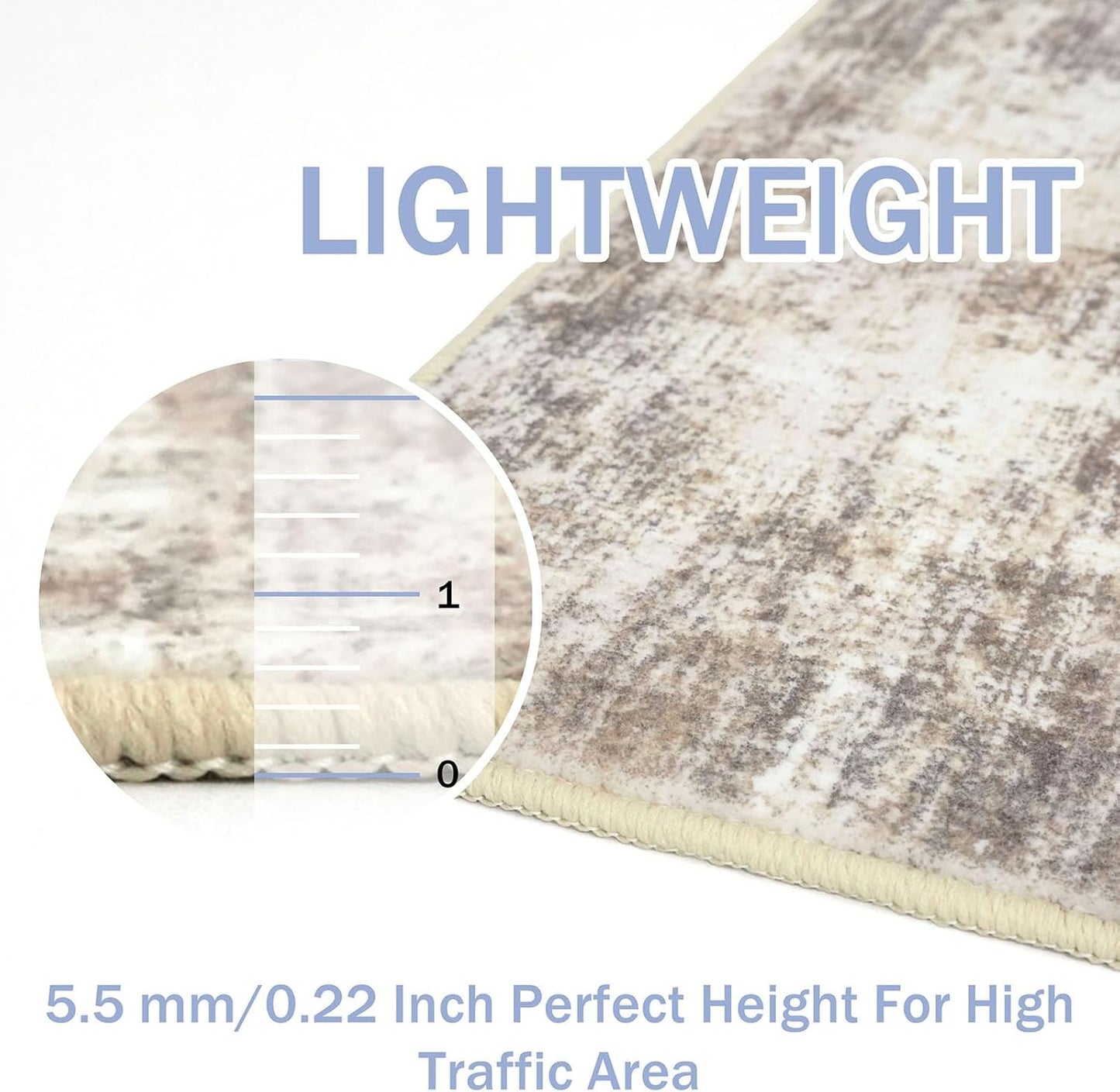 IOHOUZE Abstract Runner Rug 3x14 Ft Washable Runners for Hallways, Non Slip Kitchen Runner Printed Faux Wool Entryway Runner Indoor, Modern Abstract Floor Carpet for Hall Stair, Beige Brown