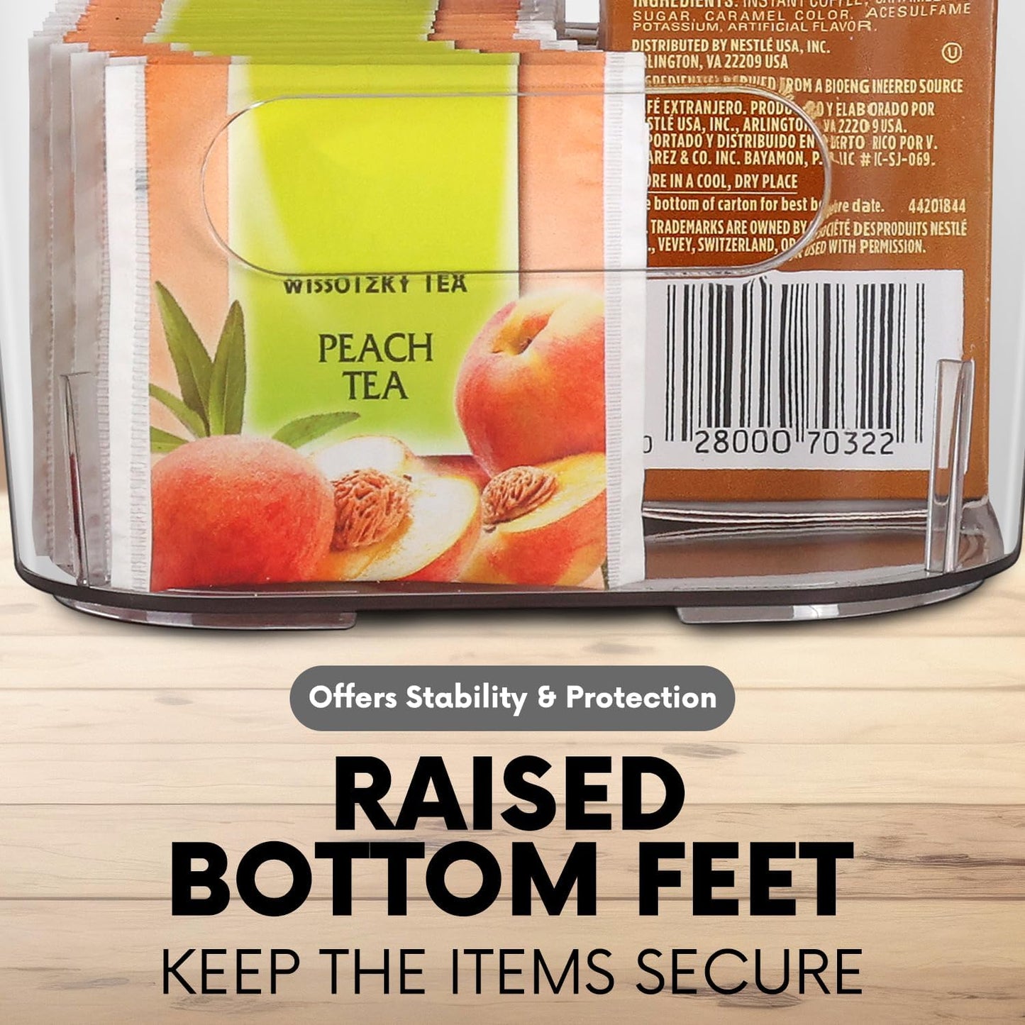 Clear Plastic Storage Bins, Perfect for Kitchen Organization or Pantry Organization and Storage, Medium Fridge Organizer Plastic Bins, Pantry Organization and Storage Bins, Cabinet Organizers