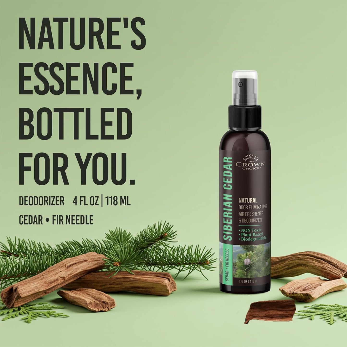 Non-Toxic Odor Eliminator,Natural Cedar Air Freshener Spray for Clothes Storage & Moth Repellent,Closet & Couch Deodorizer,Long Lasting Bathroom & Toilet Freshener, Safe for Kids & Pets-4 oz Pack of 1