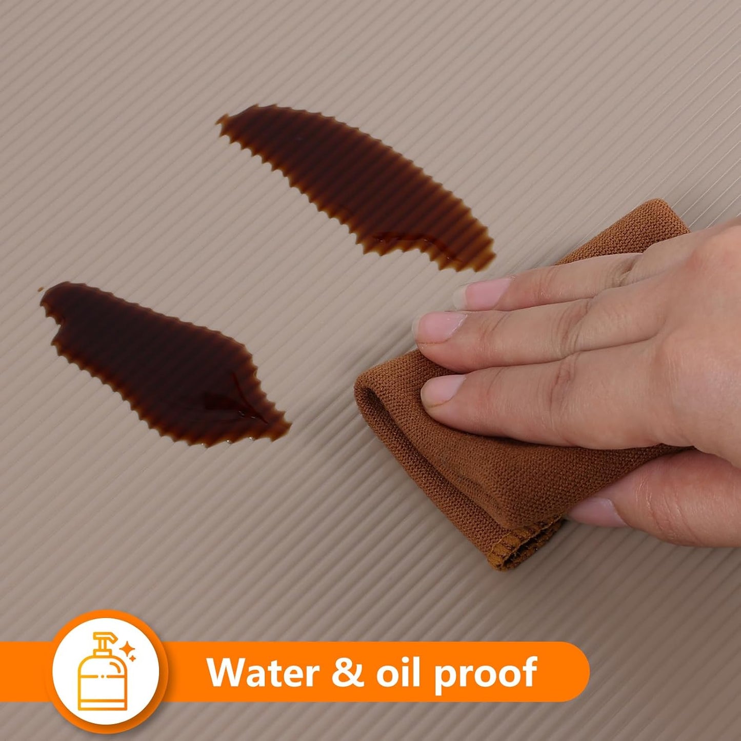 Shelf Liners for Kitchen Cabinets Drawer Liner Non Adhesive Cupboard Mat EVA Material Waterproof Refrigerator Mats Washable Fridge Liner for Cupboard and Desks Liner Beige 11.8 x 59 Inches