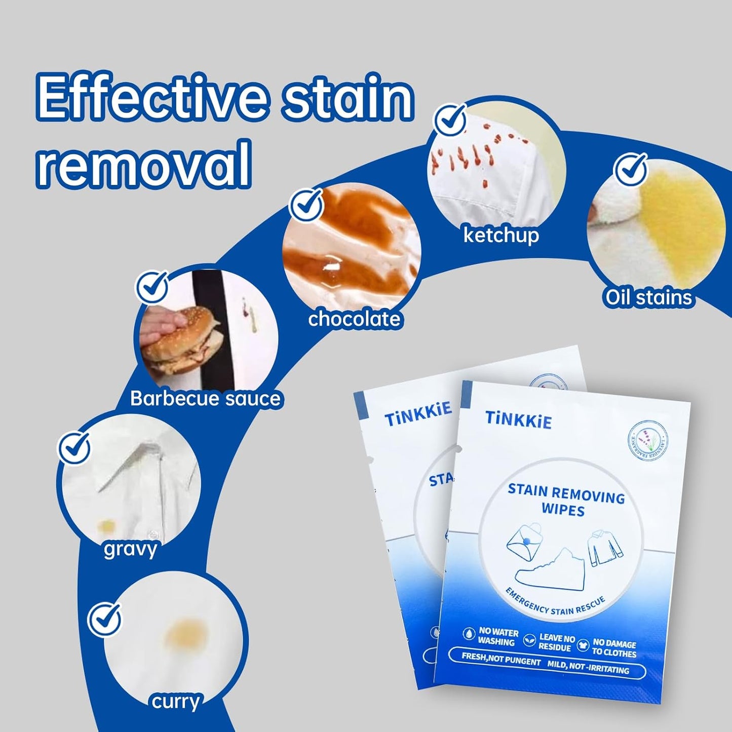 26-Pack Stain Remover Wipes, Portable Clothing Stain Remover Wipes, Instant Stain Remover and Individually Wrapped, Stain Removers for Clothes, Shoes And Surface Cleaning of Headphones and Electronics