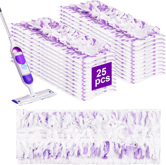 25 Pcs 5X Cleaning Power Mop Refills for Swiffer Power Mop, Unscented 14-Layer Thickened Disposable Mopping Pad Refills, for All Finished Floors