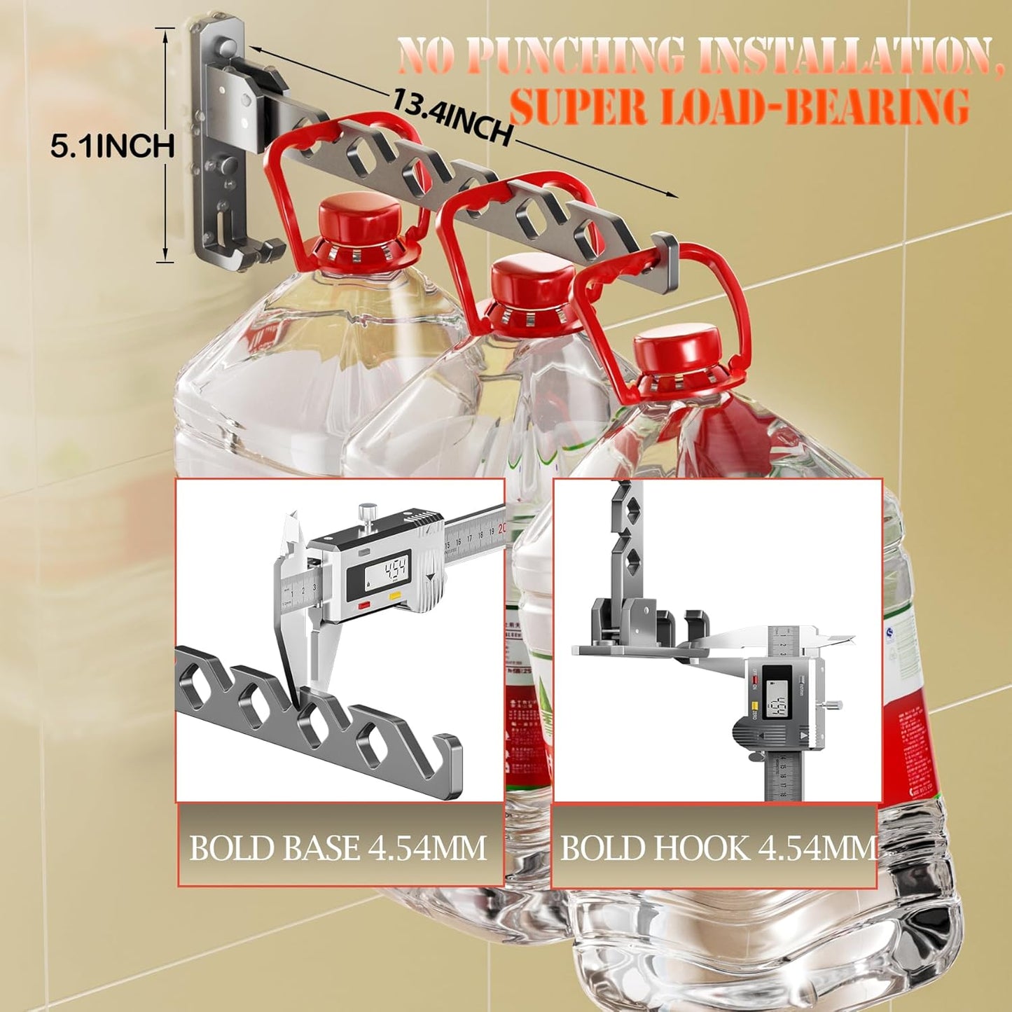 Dr.DJ Wall Mount Coat Hanger Holder Black Clothes Drying Organizer Rack Garment Hooks Aluminium Retractable Folding Indoor Wall Mounted Hanger for Laundry Room Bedroom Black 2Pack with 80cm Rod