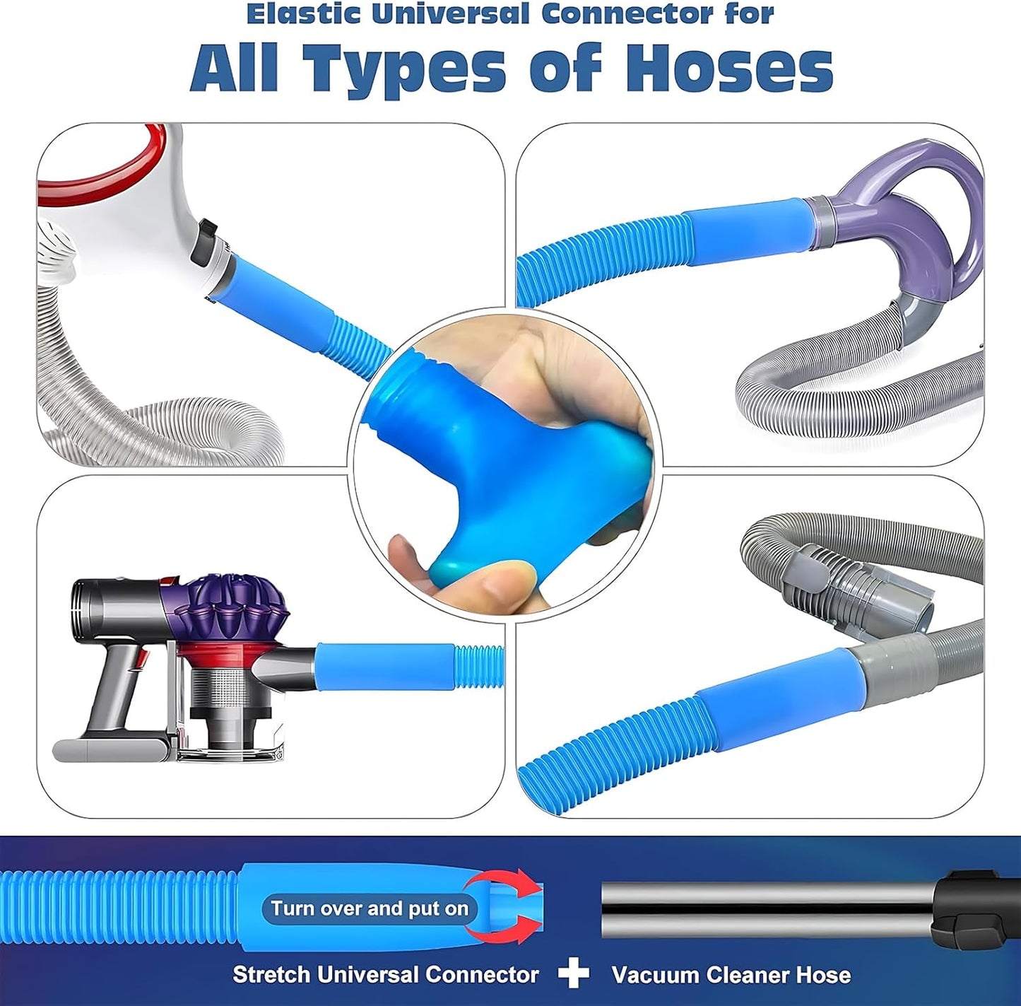 Upgraded Dryer Vent Cleaner Kit: Universal Vacuum Hose Attachment for Lint Removal |Fits All Vacuums Deep Cleaning Brush for Clogged Ducts